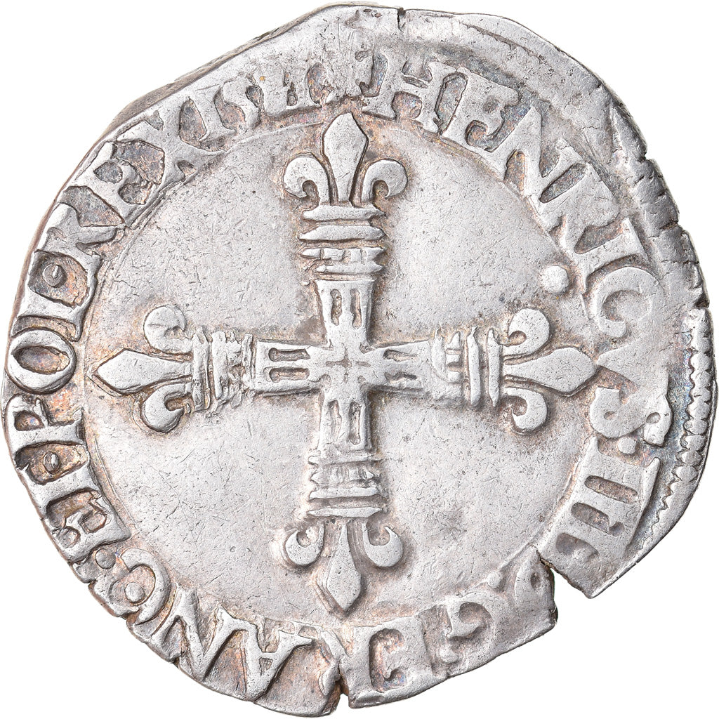 Münze, Frankreich, Henri III, 1/4 Ecu, 1581, Nantes, SS, Silber, Sombart:4662