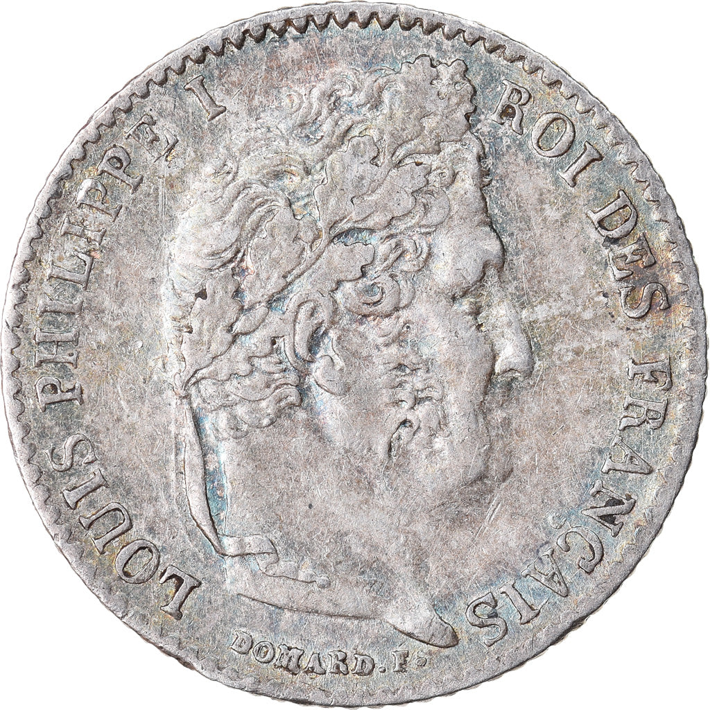 Moneda, Francia, Louis-Philippe, 1/4 Franc, 1838, Paris, MBC+, Plata, KM:740.1