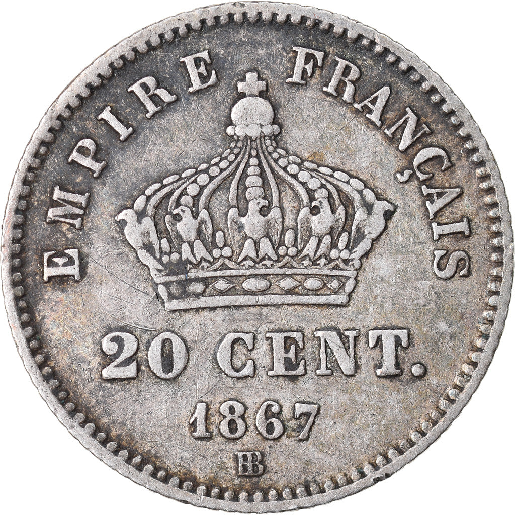 Coin, France, Napoleon III, Napoléon III, 20 Centimes, 1867, Strasbourg