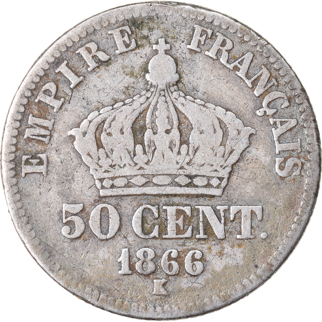 Münze, Frankreich, Napoleon III, Napoléon III, 50 Centimes, 1866, Bordeaux, S