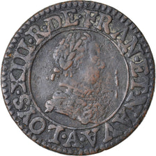 Münze, Frankreich, Louis XIII, Double tournois, buste enfantin, Double