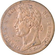 Coin, FRENCH COLONIES, Charles X, 10 Centimes, 1825, Paris, EF(40-45), Bronze