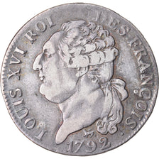Moneta, Francia, ½ écu de 3 livres françois, 1/2 ECU, 3 Livres, 1792, Paris