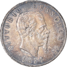 Monnaie, Italie, Vittorio Emanuele II, 5 Lire, 1874, Milan, PCGS, AU58, SUP