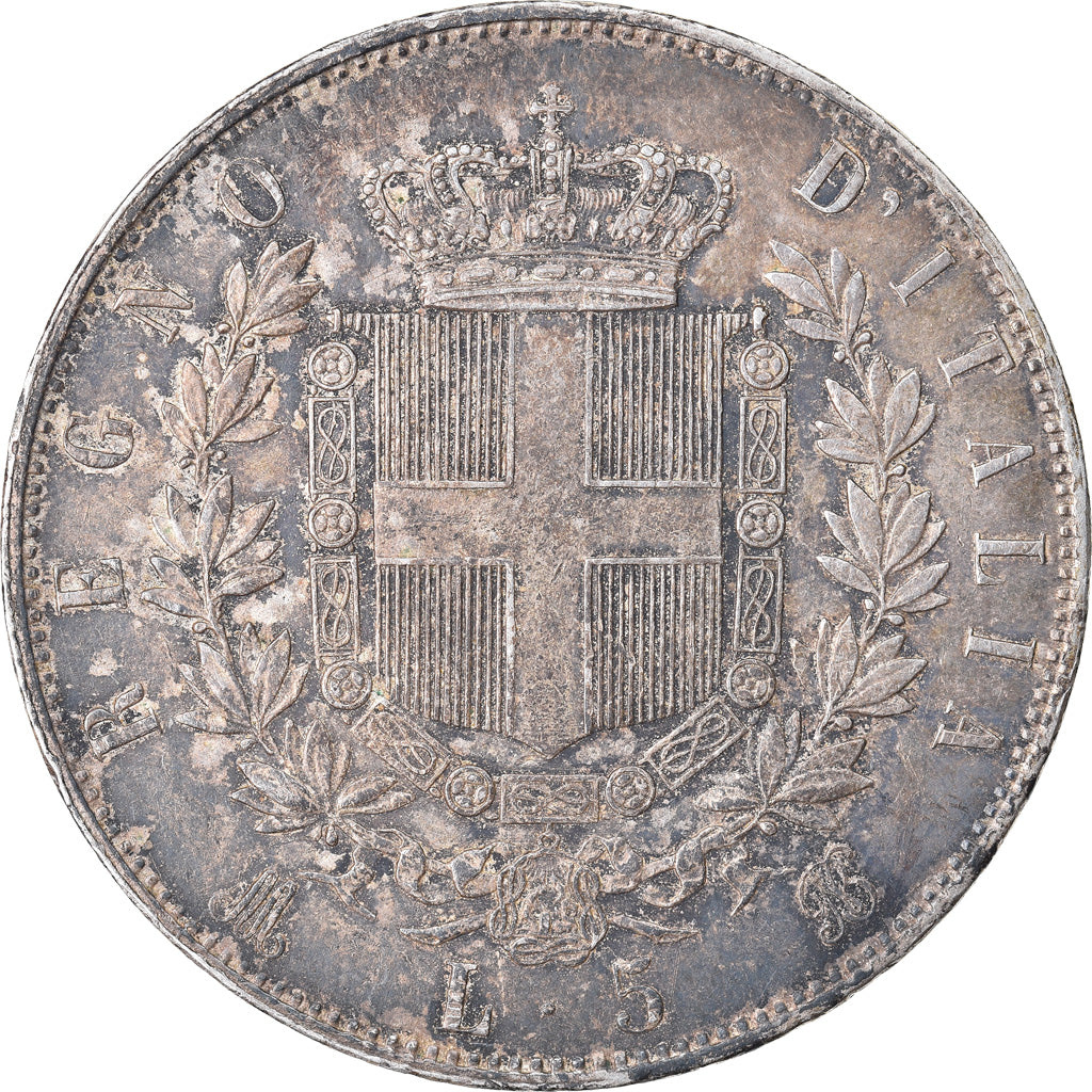 Monnaie, Italie, Vittorio Emanuele II, 5 Lire, 1874, Milan, PCGS, AU58, SUP