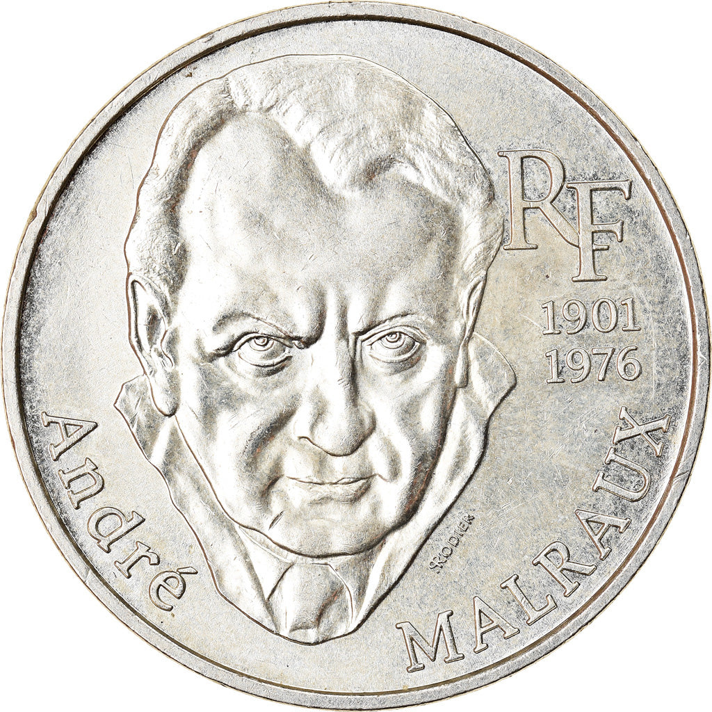 Moneda, Francia, André Malraux, 100 Francs, 1997, EBC, Plata, KM:1188