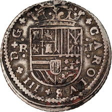 Coin, Spain, Charles III, 2 Reales, 1708, Barcelona, EF(40-45), Silver, KM:PT5