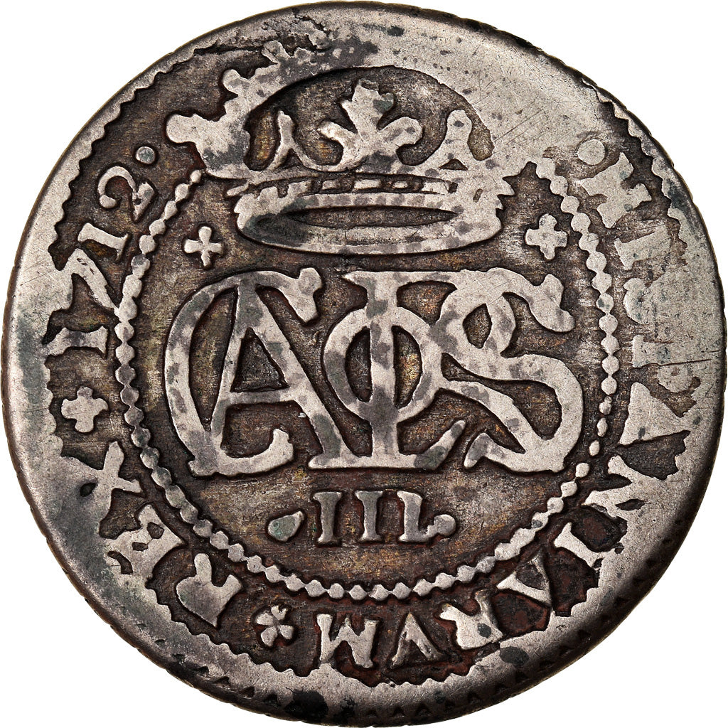 Coin, Spain, Charles III, 2 Reales, 1712, Barcelona, VF(30-35), Silver, KM:PT5
