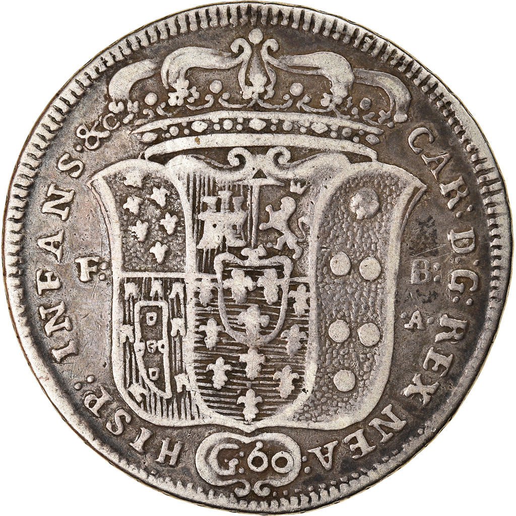 Moneta, STATI ITALIANI, 60 Grana, 1736, Naples, MB, Argento
