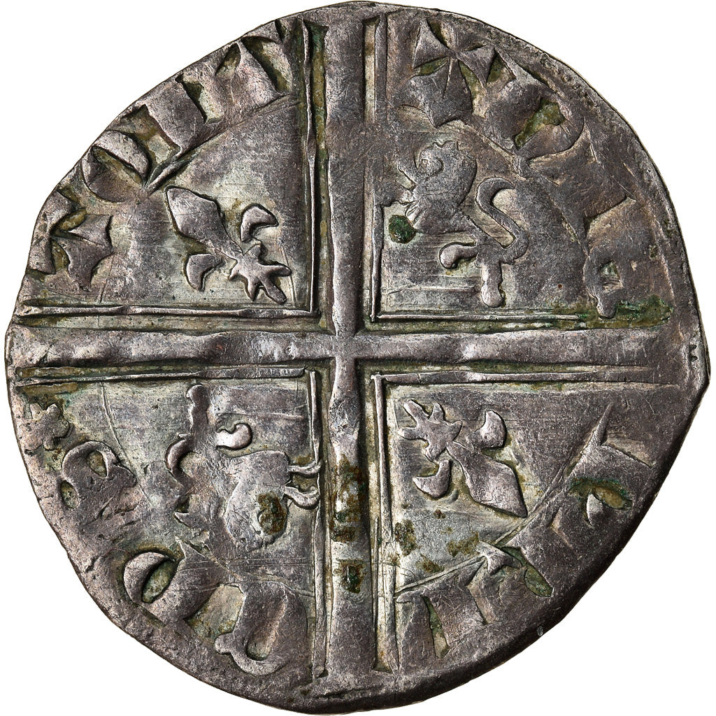 Moneda, Francia, Aquitaine, Edouard le Prince Noir, Hardi, Poitiers, MBC, Plata
