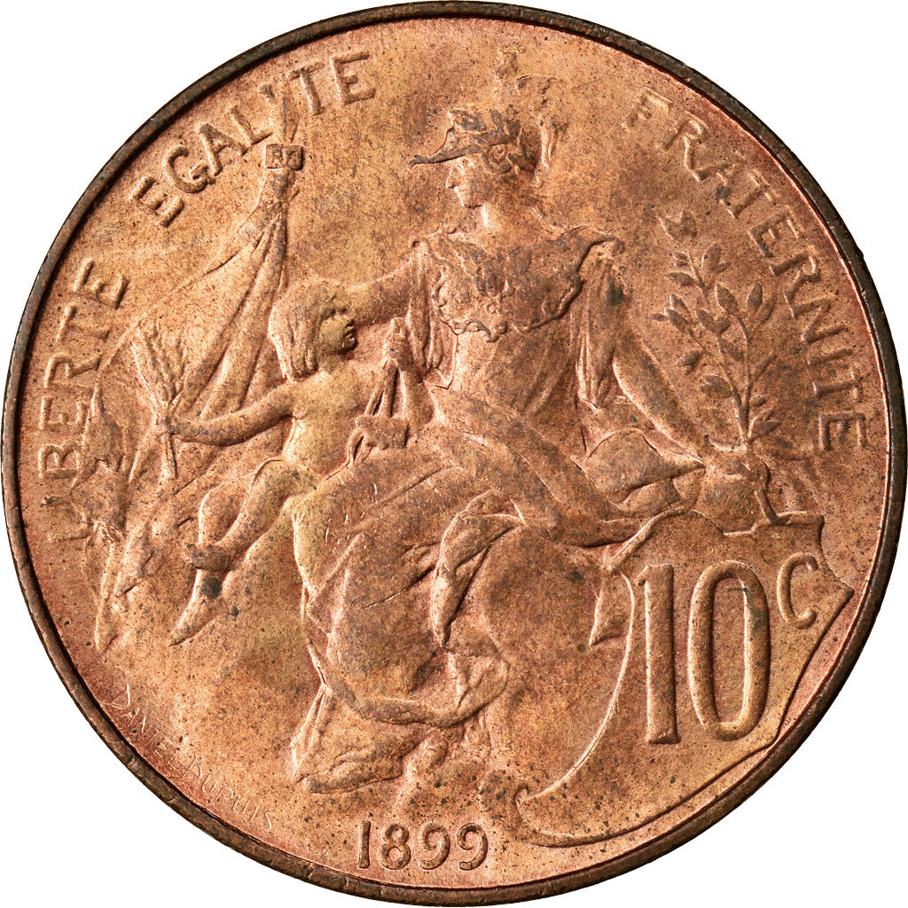 Coin, France, 10 Centimes, 1899, Paris, MS(63), Copper, KM:843, Gadoury:277