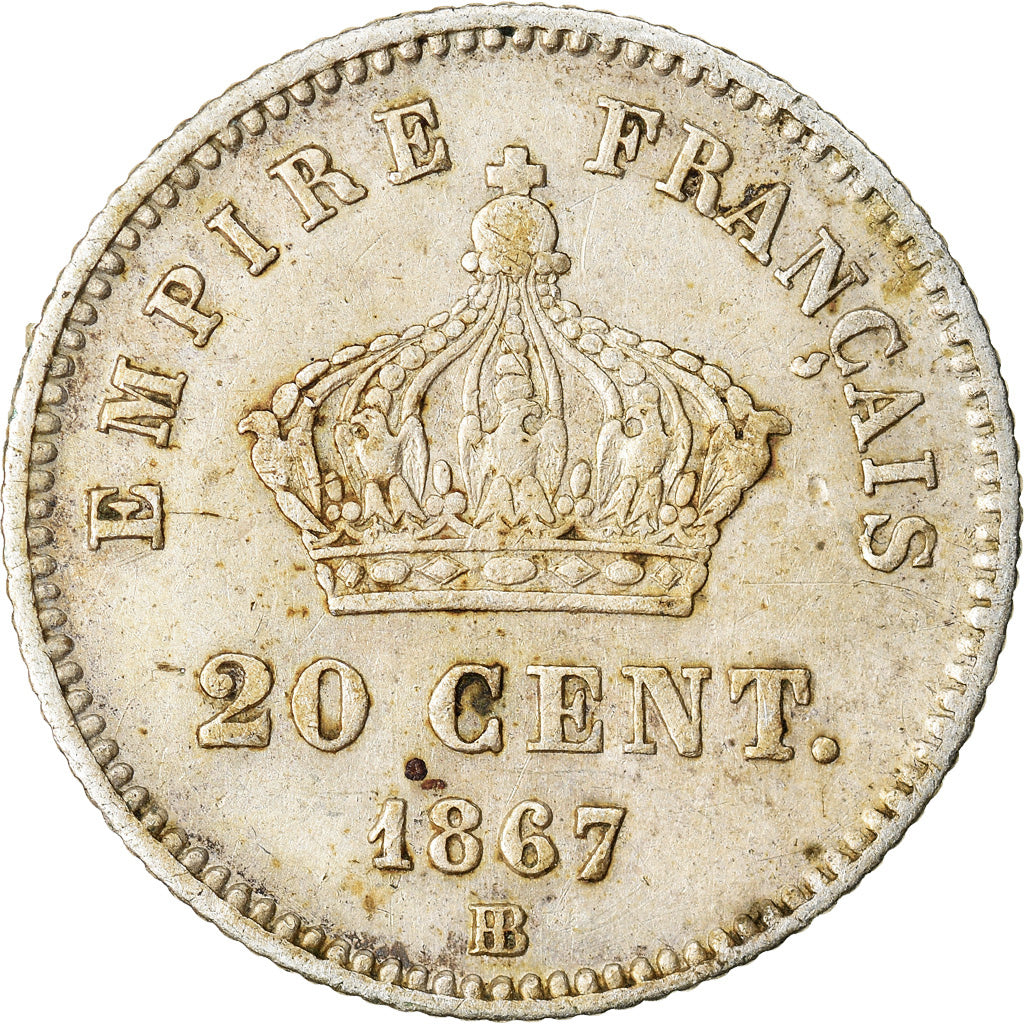 Coin, France, Napoleon III, Napoléon III, 20 Centimes, 1867, Strasbourg