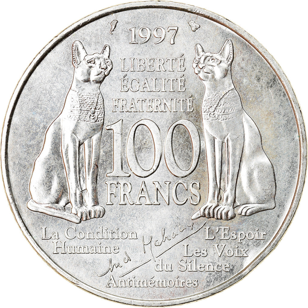 Coin, France, André Malraux, 100 Francs, 1997, MS(60-62), Silver, KM:1188