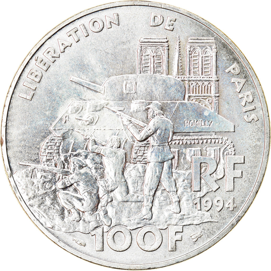 Coin, France, Libération de Paris, 100 Francs, 1994, MS(60-62), Silver