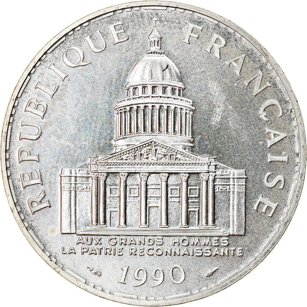 Coin, France, Panthéon, 100 Francs, 1990, Paris, MS(64), Silver, KM:951.1