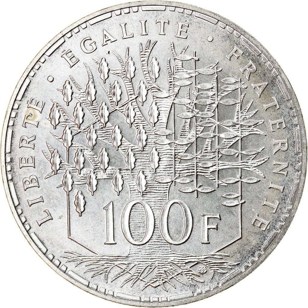 Coin, France, Panthéon, 100 Francs, 1990, Paris, MS(64), Silver, KM:951.1