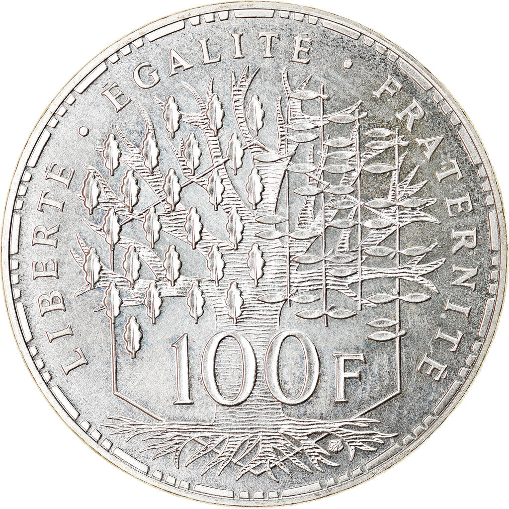 Coin, France, Panthéon, 100 Francs, 1989, Paris, MS(64), Silver, KM:951.1