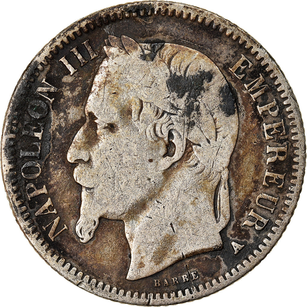 Munten, Frankrijk, Napoleon III, Napoléon III, Franc, 1869, Paris, FR, Zilver