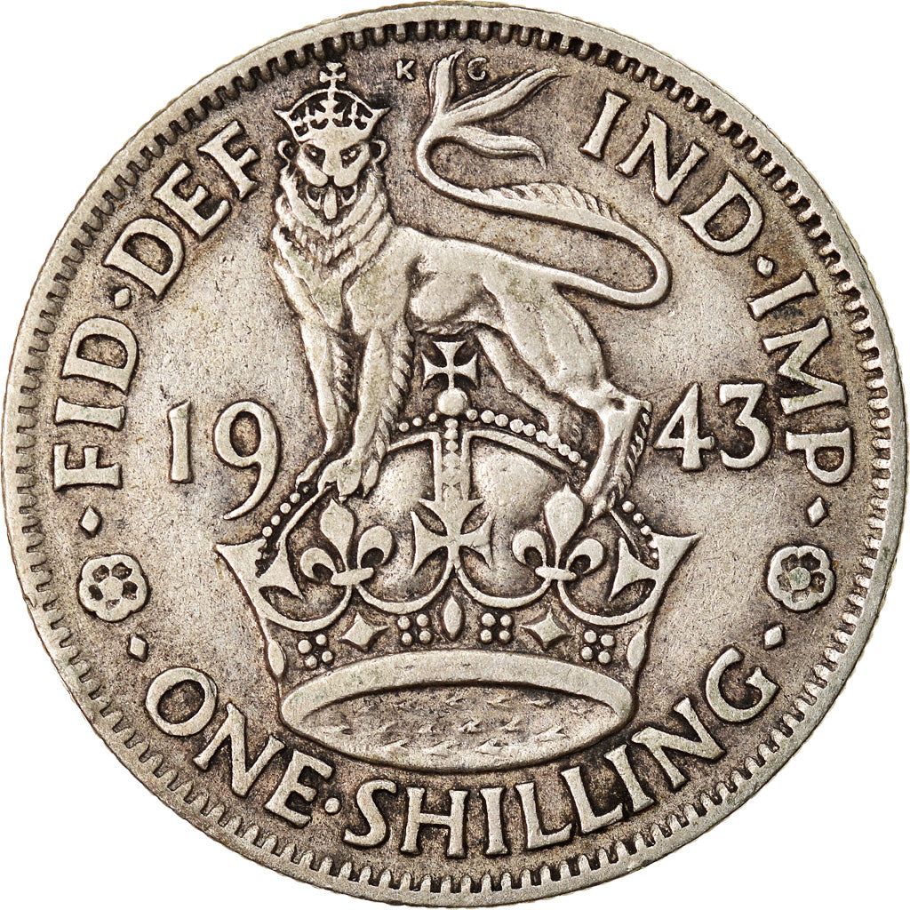 Coin, Great Britain, George VI, Shilling, 1943, EF(40-45), Silver, KM:854