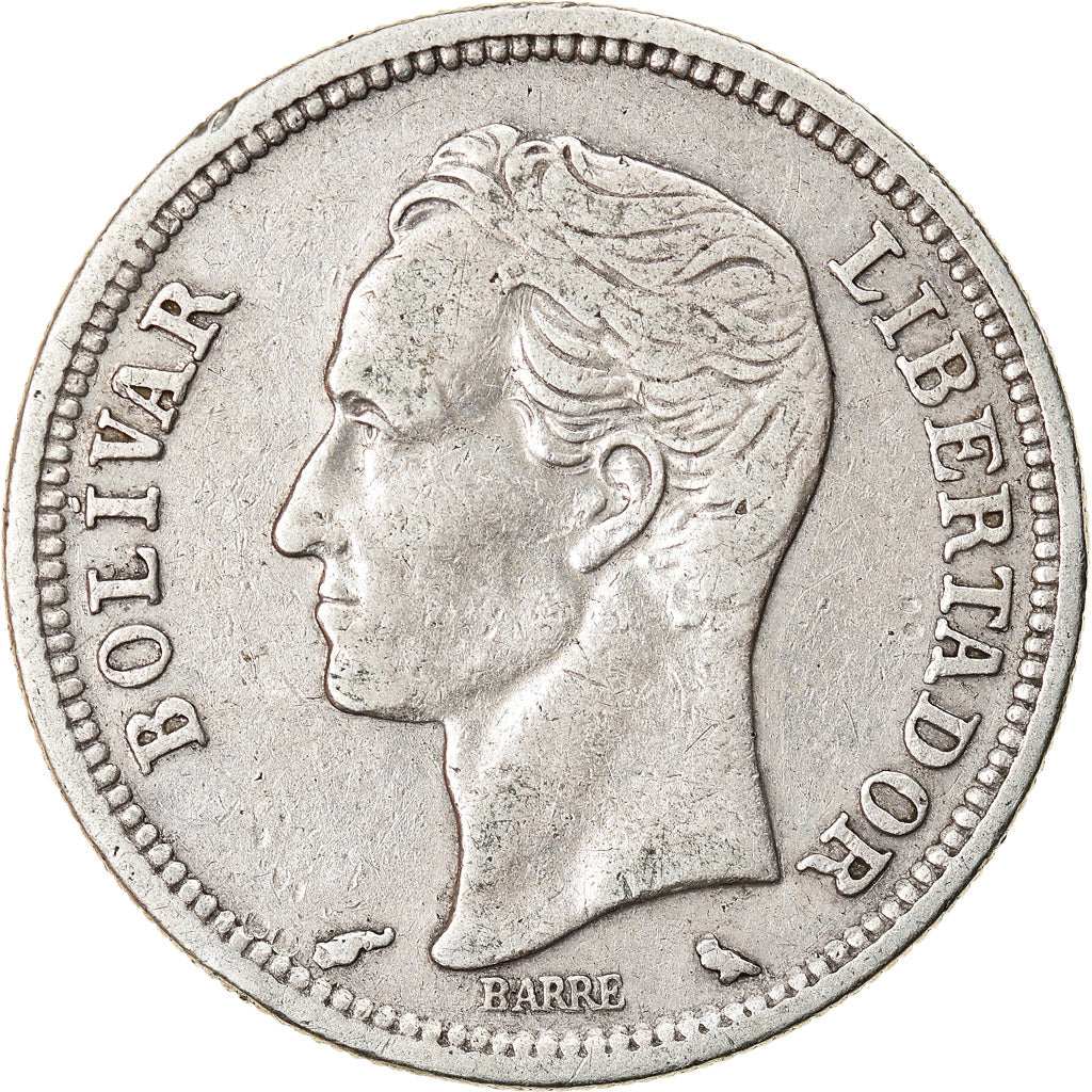 Moneda, Venezuela, Bolivar, 1960, MBC, Plata, KM:37a