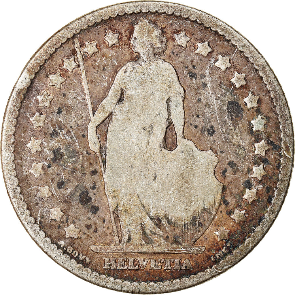 Coin, Switzerland, Franc, 1876, Bern, F(12-15), Silver, KM:24