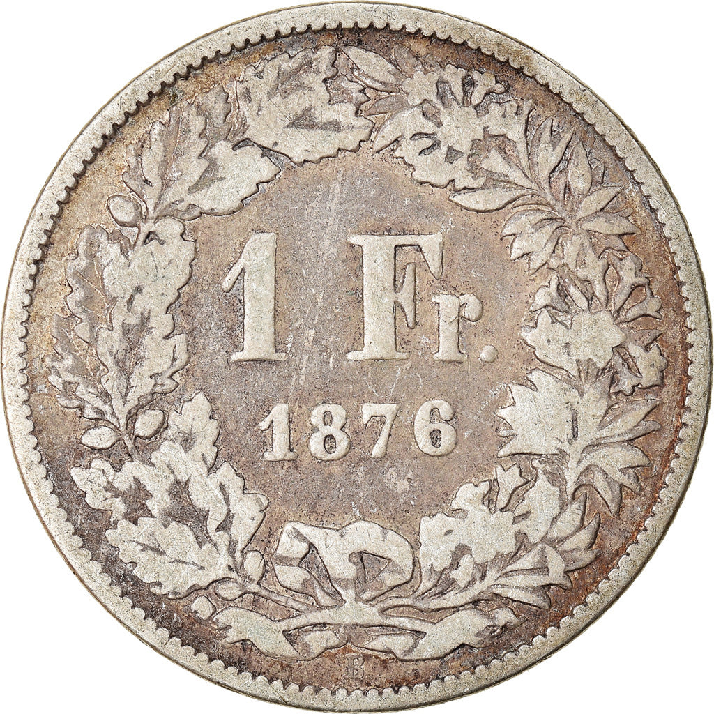 Coin, Switzerland, Franc, 1876, Bern, F(12-15), Silver, KM:24