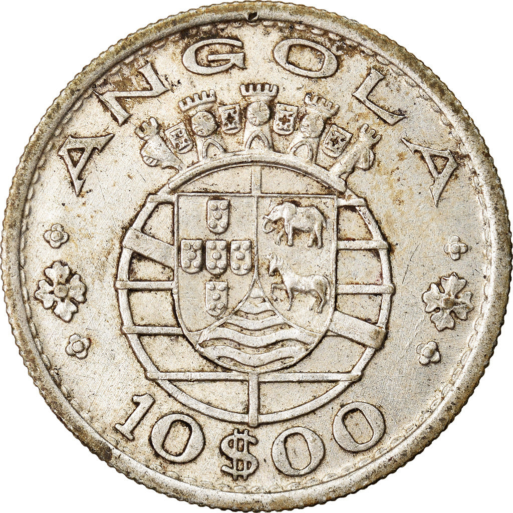Coin, Mozambique, 10 Escudos, 1952, AU(50-53), Silver, KM:79