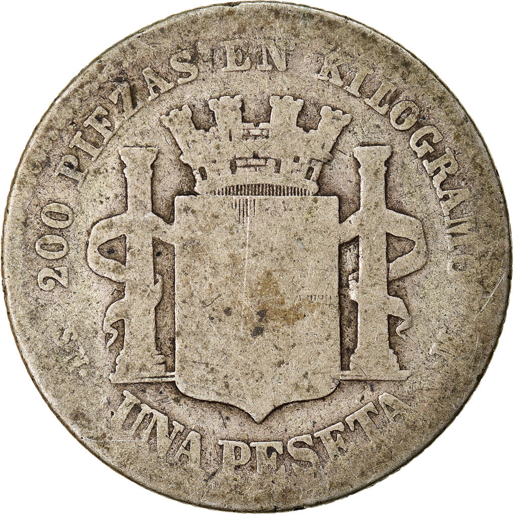 Coin, Spain, Provisional Government, Peseta, 1870, Madrid, VG(8-10), Silver