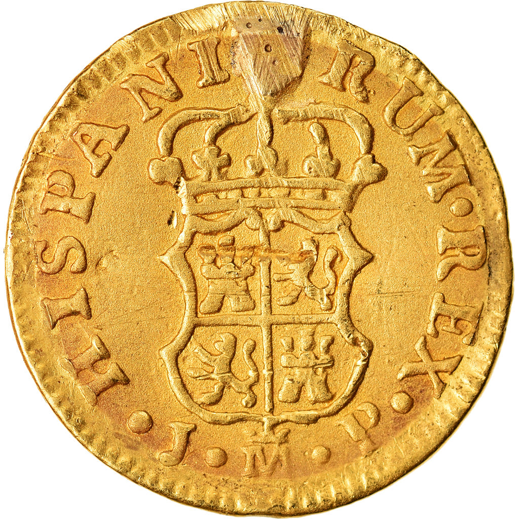 Coin, Spain, Charles III, 1/2 Escudo, 1760, Madrid, VF(30-35), Gold, KM:389.1
