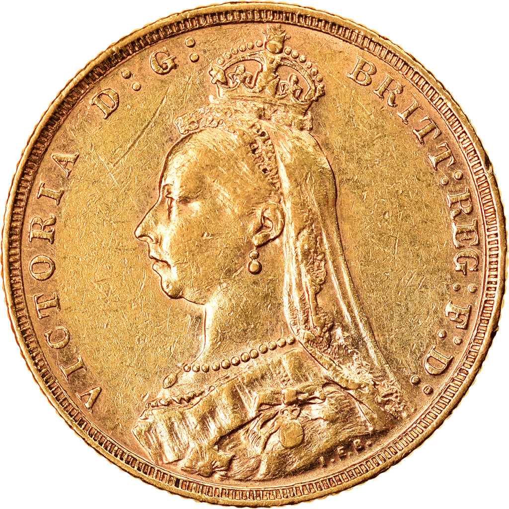 Coin, Australia, Victoria, Sovereign, 1889, Melbourne, EF(40-45), Gold, KM:10