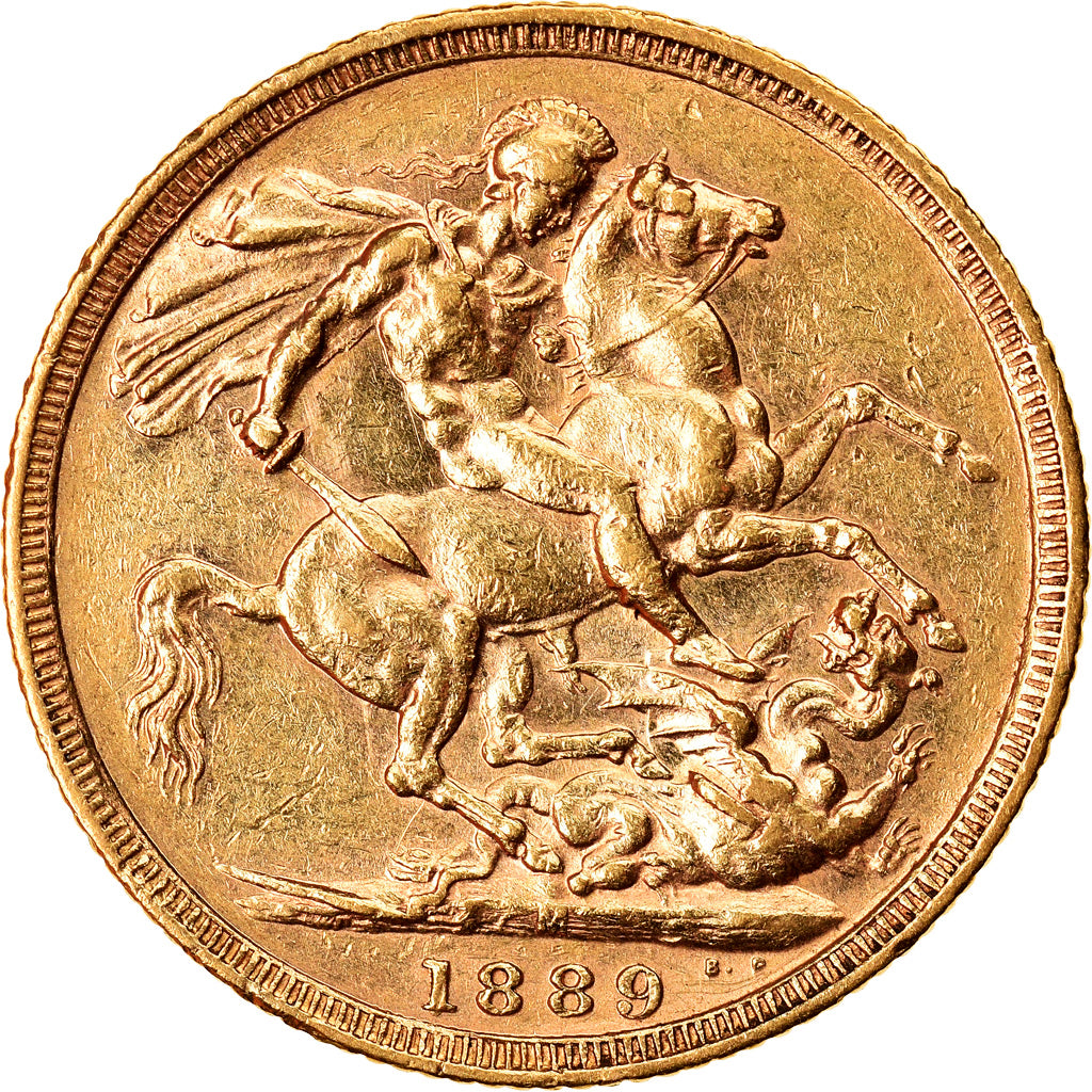 Coin, Australia, Victoria, Sovereign, 1889, Melbourne, EF(40-45), Gold, KM:10