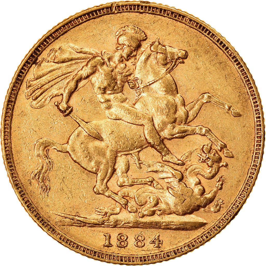 Coin, Australia, Victoria, Sovereign, 1884, Melbourne, EF(40-45), Gold, KM:6
