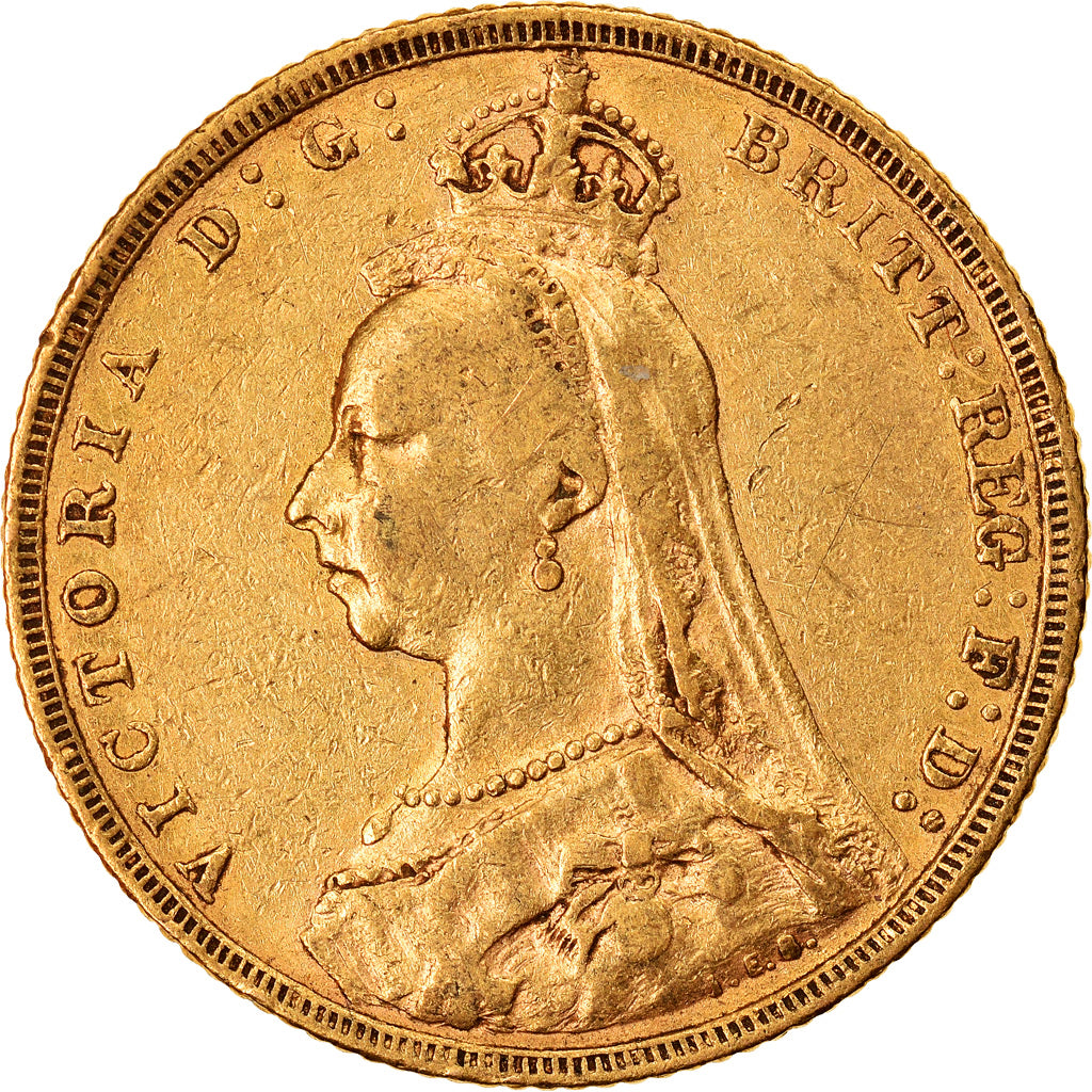 Coin, Australia, Victoria, Sovereign, 1891, Melbourne, EF(40-45), Gold, KM:10