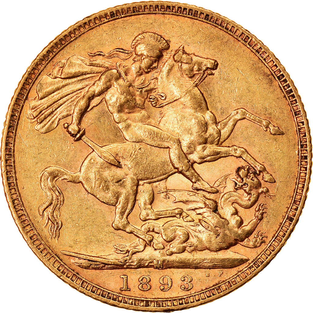 Münze, Australien, Victoria, Sovereign, 1893, Melbourne, SS, Gold, KM:10