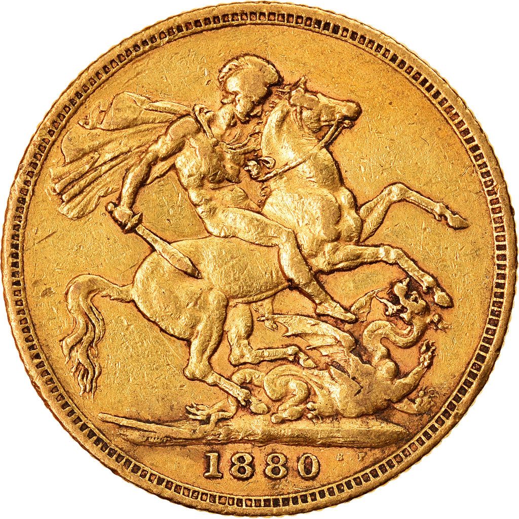 Coin, Australia, Victoria, Sovereign, 1880, Sydney, EF(40-45), Gold, KM:7
