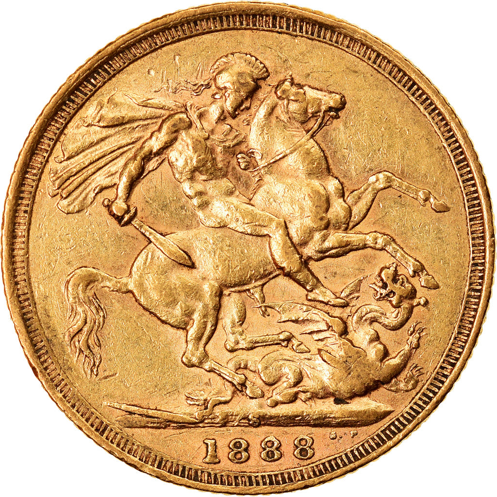 Coin, Australia, Victoria, Sovereign, 1888, Sydney, EF(40-45), Gold, KM:10