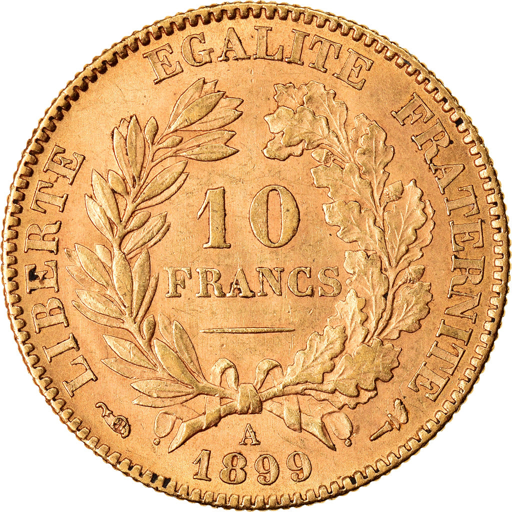 Coin, France, Cérès, 10 Francs, 1899, Paris, AU(50-53), Gold, KM:830