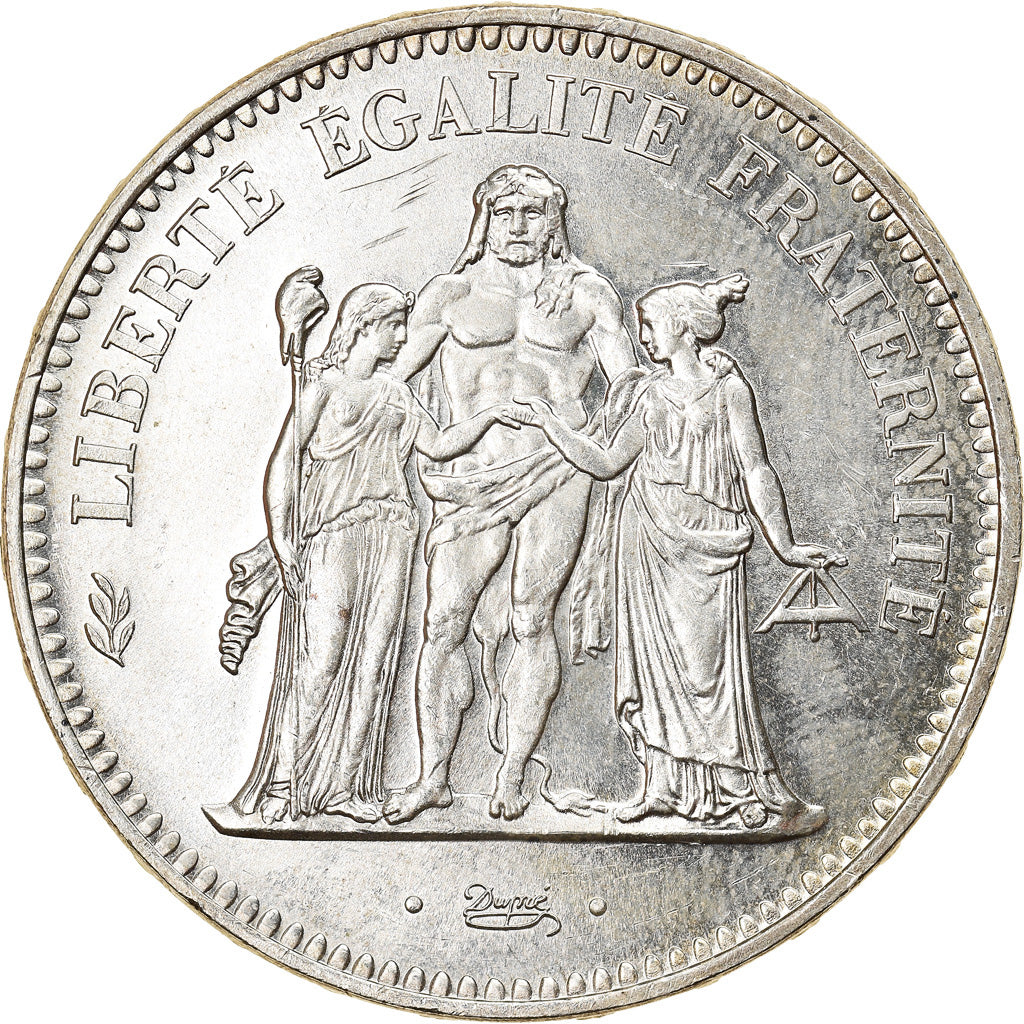Coin, France, Hercule, 50 Francs, 1974, Hybrid issue, MS(60-62), Silver