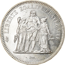 Coin, France, Hercule, 50 Francs, 1974, Hybrid issue, MS(60-62), Silver