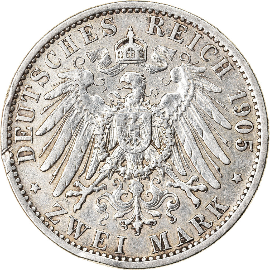 Coin, German States, PRUSSIA, Wilhelm II, 2 Mark, 1905, Berlin, EF(40-45)
