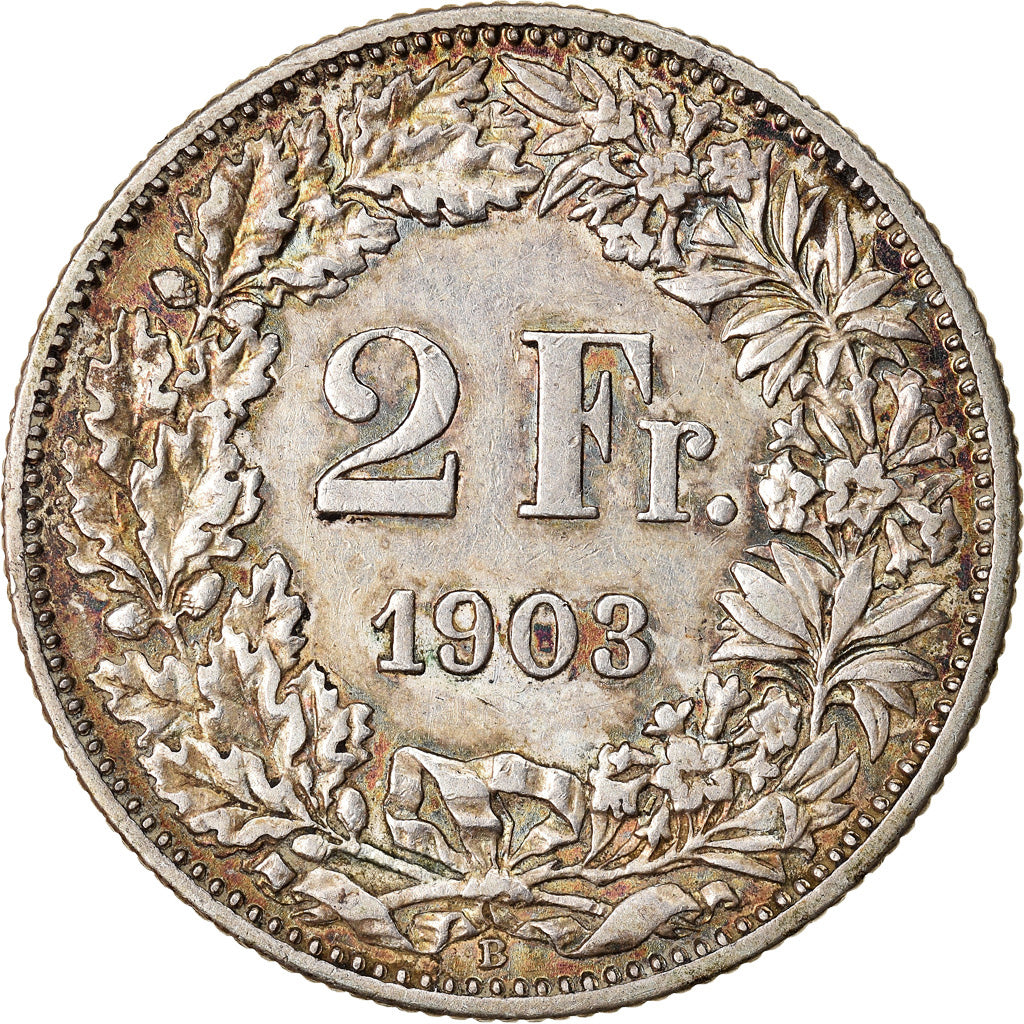 Coin, Switzerland, 2 Francs, 1903, Bern, EF(40-45), Silver, KM:21