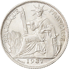 Moneta, Indocina, 20 Cent, 1937, Paris, SPL, Argento, Lecompte:236