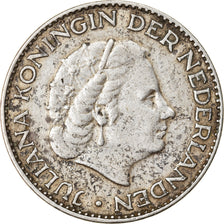 Coin, Netherlands, Juliana, Gulden, 1955, EF(40-45), Silver, KM:184