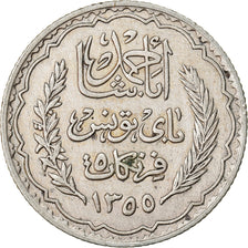 Coin, Tunisia, Ahmad Pasha Bey, 5 Francs, 1936, Paris, AU(55-58), Silver, KM:261