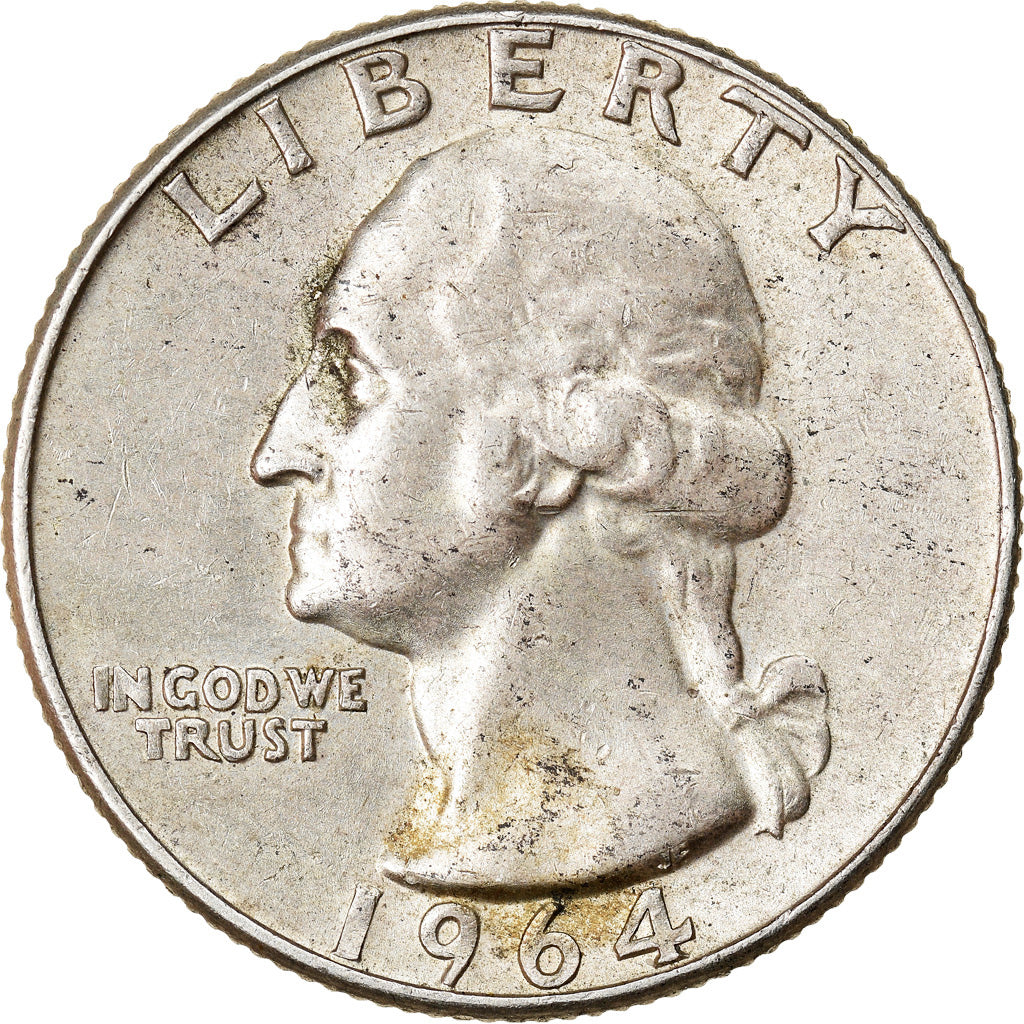 Coin, United States, Washington Quarter, Quarter, 1964, U.S. Mint, Denver