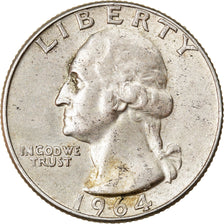 Coin, United States, Washington Quarter, Quarter, 1964, U.S. Mint, Denver
