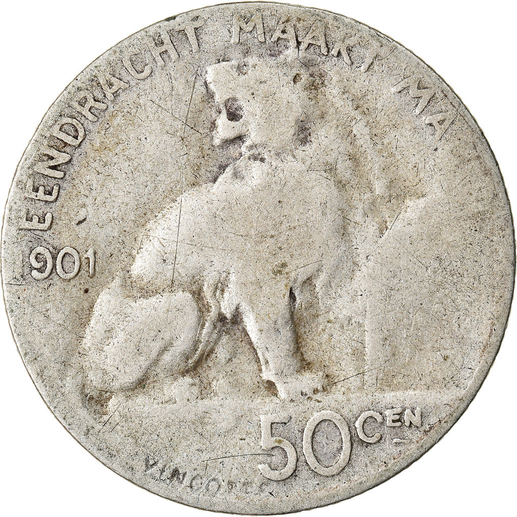 Coin, Belgium, 50 Centimes, 1901, VF(30-35), Silver, KM:51