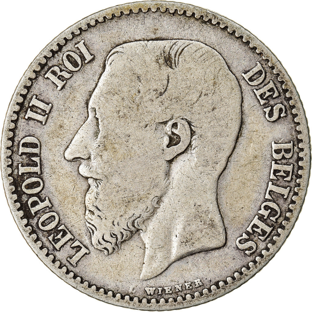 Coin, Belgium, Leopold II, Franc, 1866, VF(20-25), Silver, KM:28.1