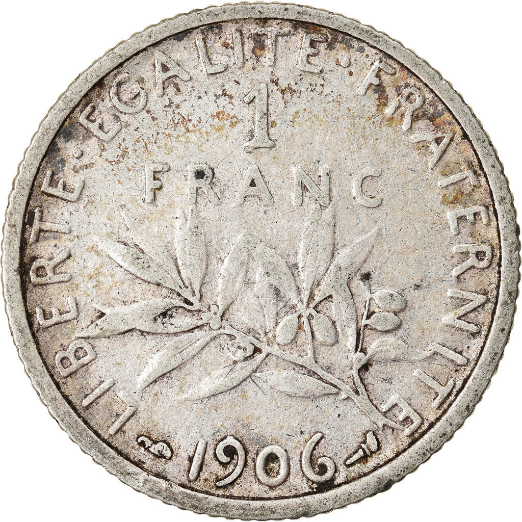 Monnaie, France, Semeuse, Franc, 1906, Paris, TB+, Argent, Gadoury:467, KM:844.1