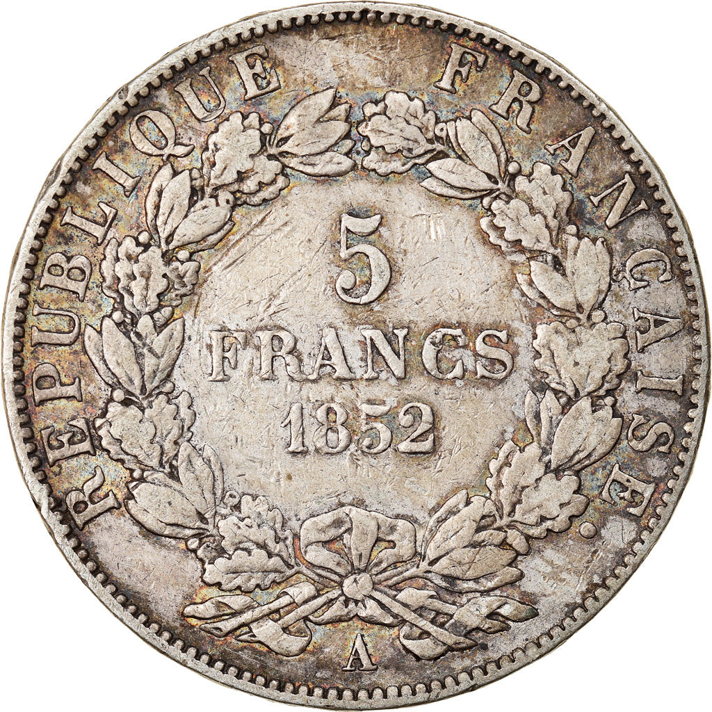 Coin, France, Napoléon III, 5 Francs, 1852, Paris, VF(30-35), Silver, KM:773.1